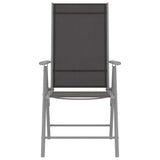 5 Piece Garden Dining Set Aluminium and Textilene Silver - Top-Down View