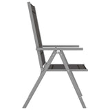 5 Piece Garden Dining Set Aluminium and Textilene Silver - 45-Degree Angle