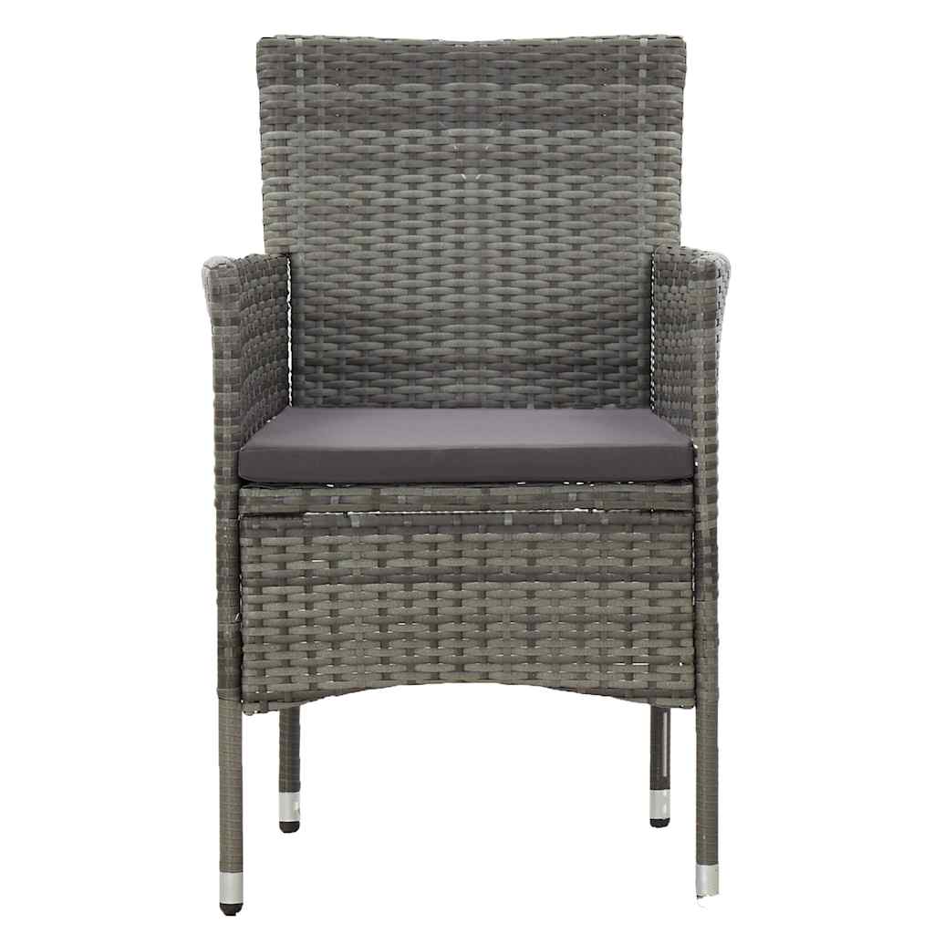 7 Piece Garden Dining Set Poly Rattan Grey