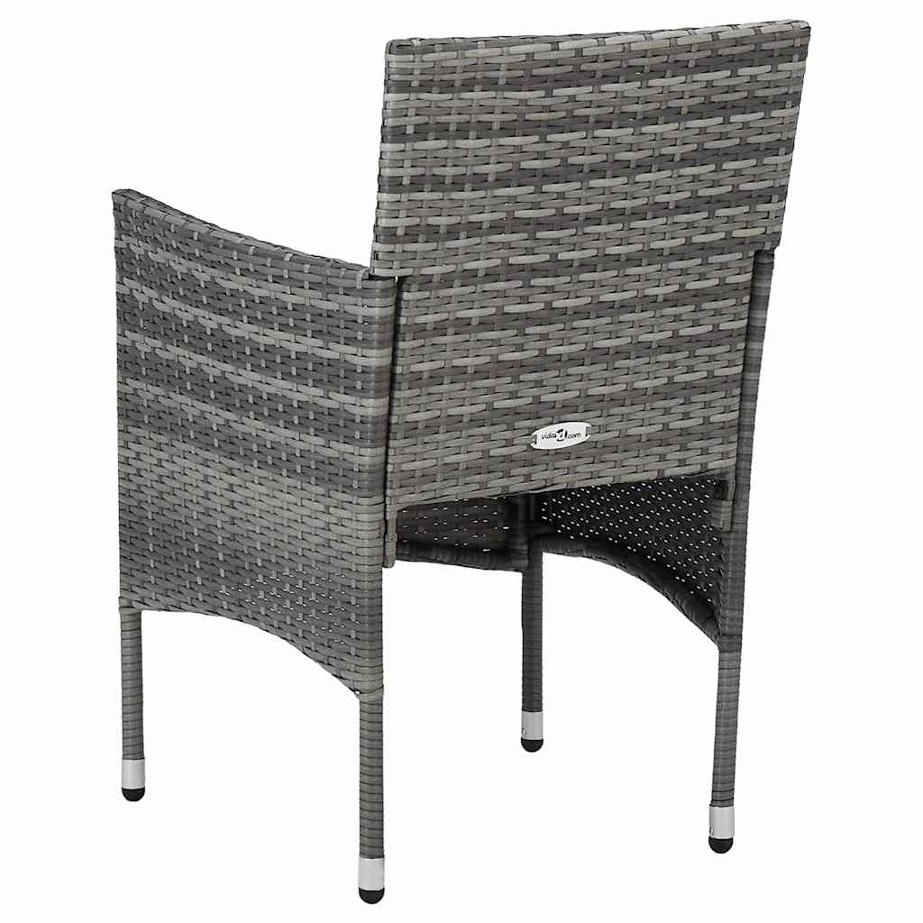 7 Piece Garden Dining Set Poly Rattan Grey