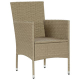 7 Piece Garden Dining Set Poly Rattan Beige