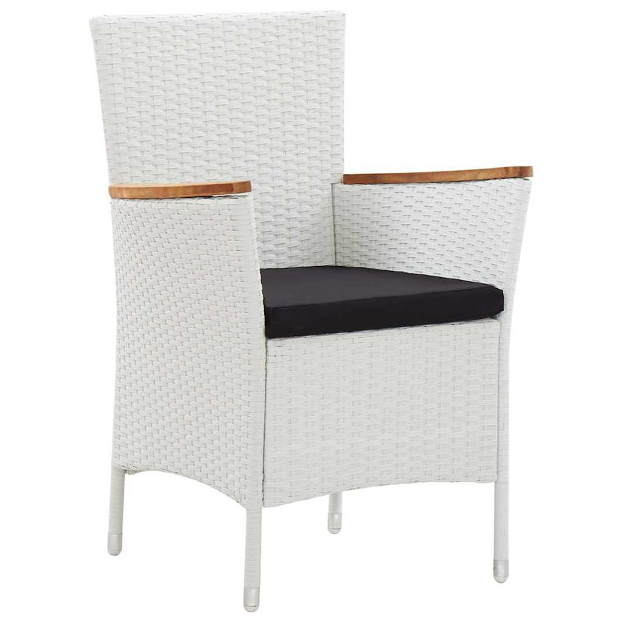 7 Piece Garden Dining Set Poly Rattan White