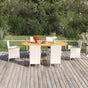 7 Piece Garden Dining Set Poly Rattan White