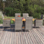 7 Piece Garden Dining Set Poly Rattan Grey