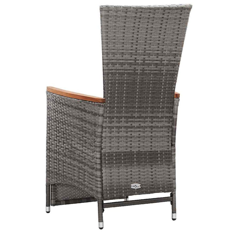 7 Piece Garden Dining Set Poly Rattan Grey