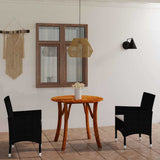 3 Piece Garden Dining Set Black