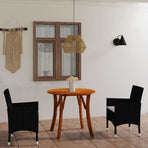 3 Piece Garden Dining Set Black