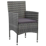 3 Piece Garden Dining Set Grey - Top-Down View