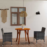3 Piece Garden Dining Set Grey