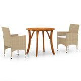 3 Piece Garden Dining Set Beige