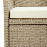3 Piece Garden Dining Set Beige - Close-Up Angle