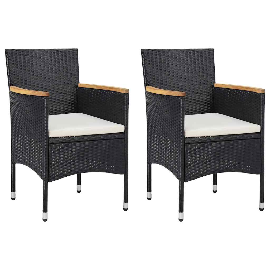 3 Piece Garden Dining Set Black