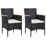 3 Piece Garden Dining Set Black
