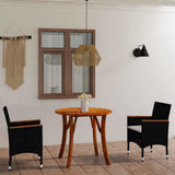 3 Piece Garden Dining Set Black
