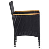 5 Piece Garden Dining Set Black - 45-Degree Angle