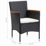 5 Piece Garden Dining Set Black - Extra Image