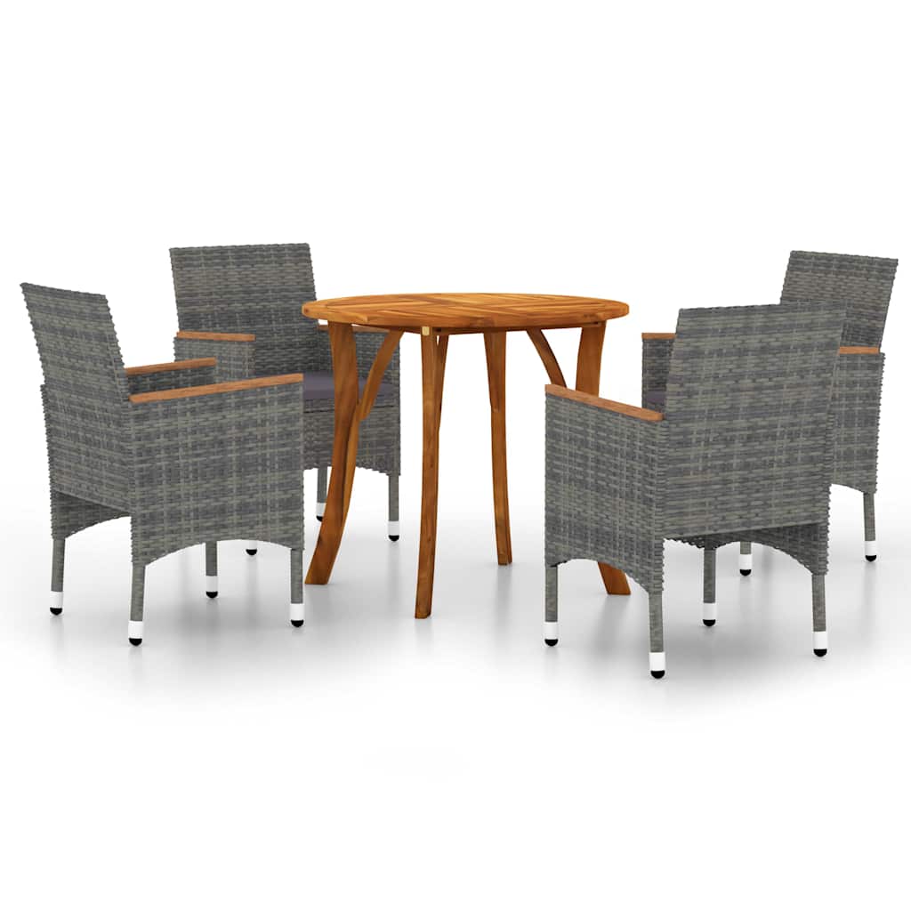 5 Piece Garden Dining Set Grey