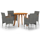 5 Piece Garden Dining Set Grey
