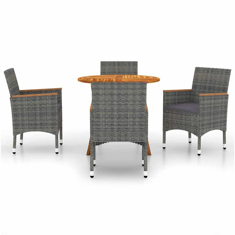 5 Piece Garden Dining Set Grey