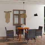 5 Piece Garden Dining Set Grey