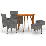 5 Piece Garden Dining Set Grey - Front View