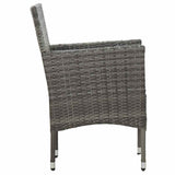 5 Piece Garden Dining Set Grey - 45-Degree Angle