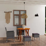 5 Piece Garden Dining Set Grey