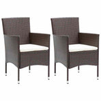 5 Piece Garden Dining Set Brown