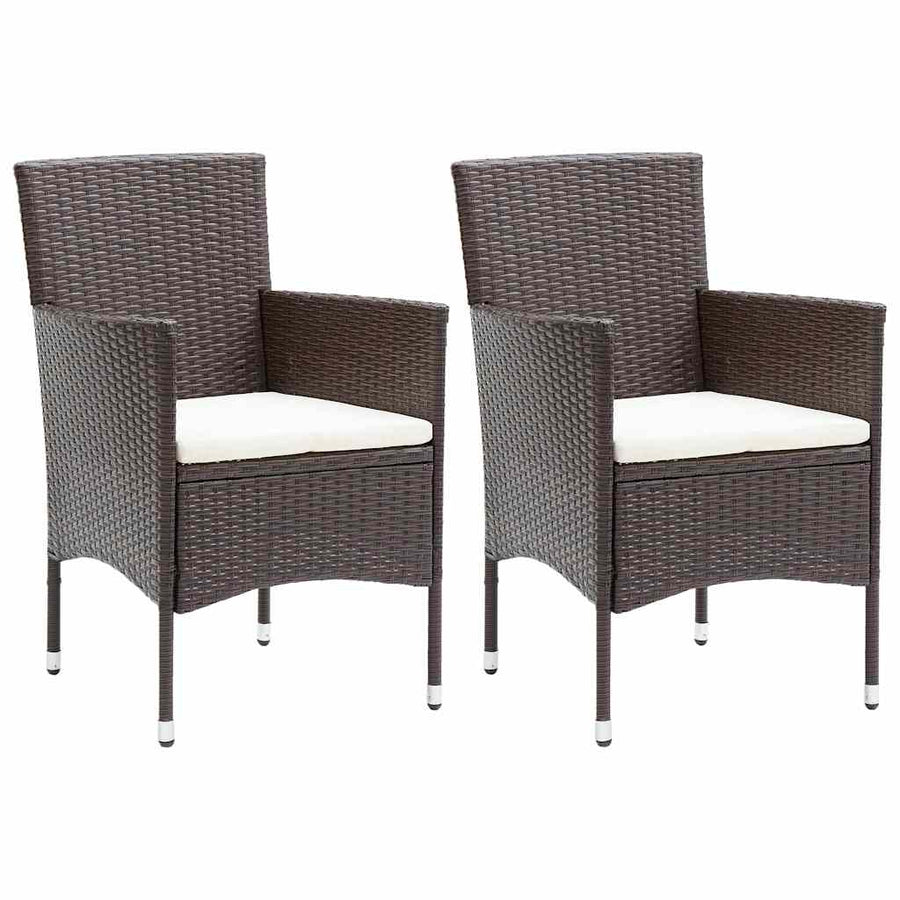 5 Piece Garden Dining Set Brown