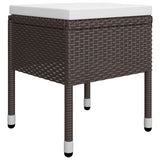 5 Piece Garden Dining Set Brown - Close-Up Angle
