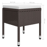 5 Piece Garden Dining Set Brown