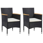 5 Piece Garden Dining Set Black