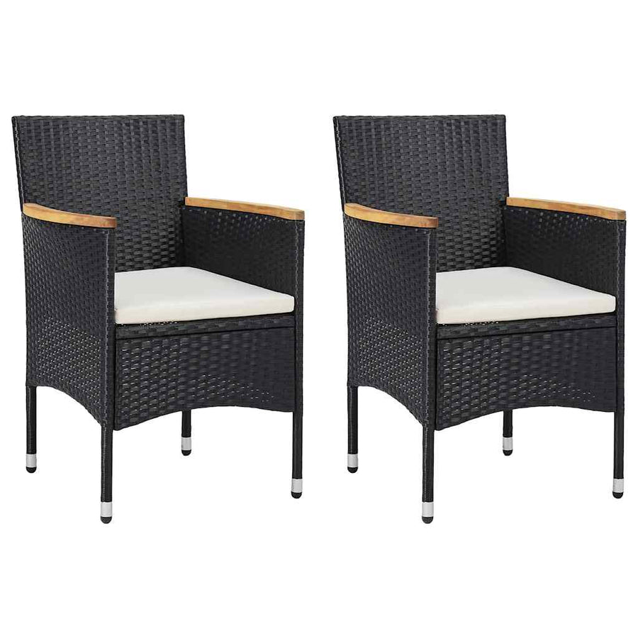 5 Piece Garden Dining Set Black