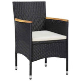 5 Piece Garden Dining Set Black