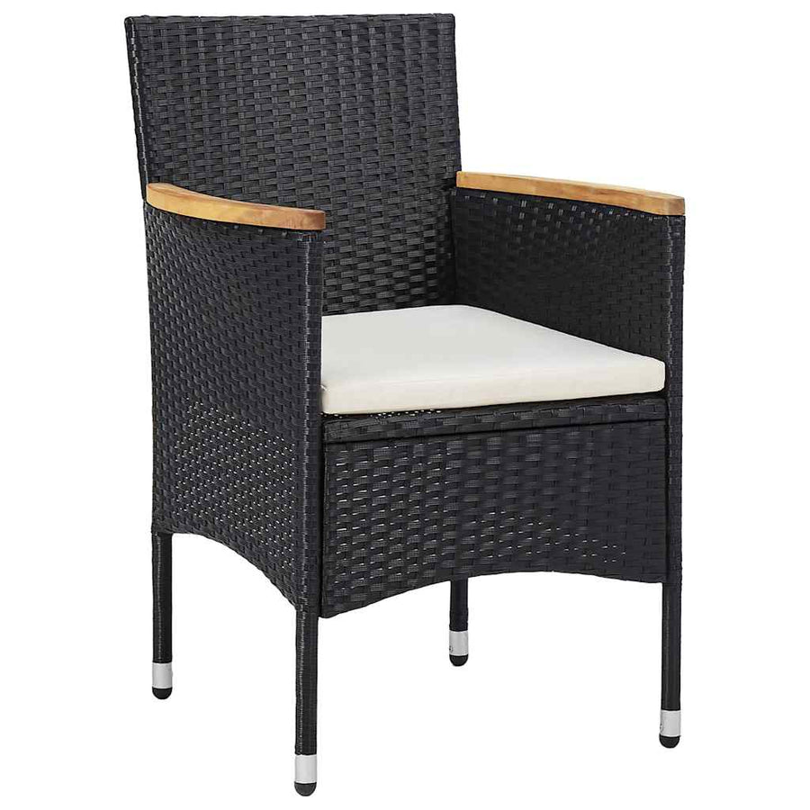 5 Piece Garden Dining Set Black