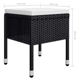 5 Piece Garden Dining Set Black