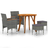 5 Piece Garden Dining Set Grey