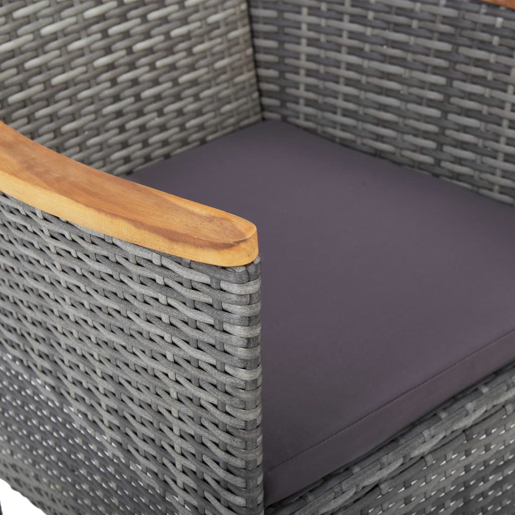 5 Piece Garden Dining Set Grey