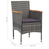 5 Piece Garden Dining Set Grey - Extra Image