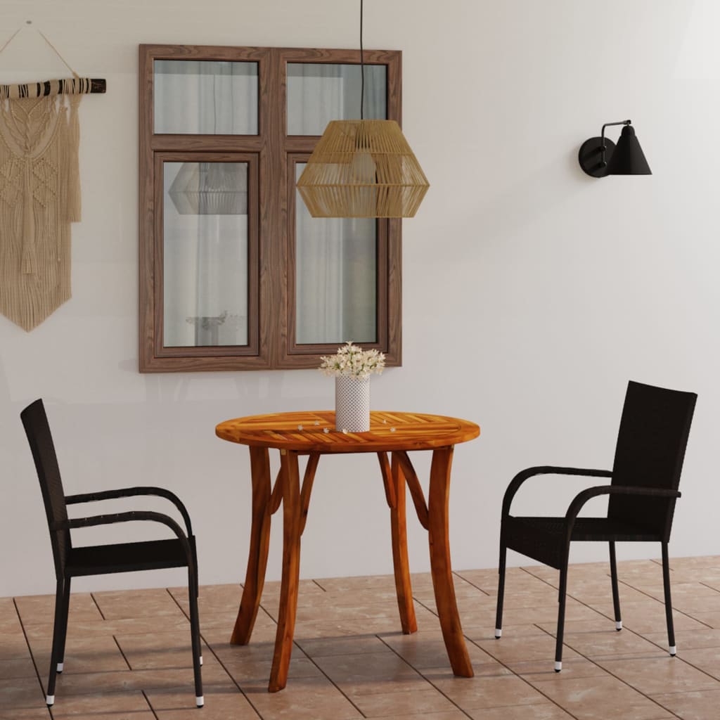 3 Piece Garden Dining Set Brown