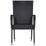 3 Piece Garden Dining Set Black