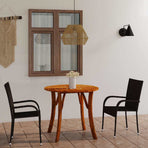 3 Piece Garden Dining Set Black