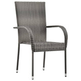 3 Piece Garden Dining Set Grey - Rear View