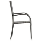 3 Piece Garden Dining Set Grey - Close-Up Angle