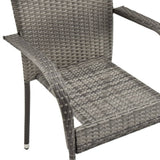 3 Piece Garden Dining Set Grey