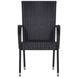 5 Piece Garden Dining Set Black - Extra Image