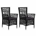 3 Piece Garden Dining Set Black