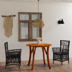 3 Piece Garden Dining Set Black