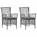 3 Piece Garden Dining Set Grey