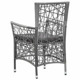 3 Piece Garden Dining Set Grey - 45-Degree Angle